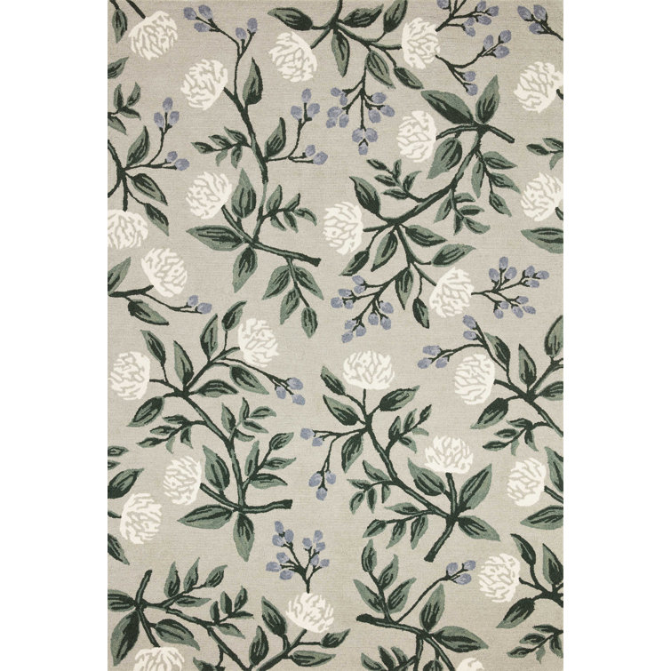Rifle Paper Co. x Loloi Joie JOI03 Peonies Grey Rug Birch Lane